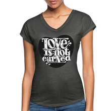Load image into Gallery viewer, Love is Not Earned | Women&#39;s V-Neck T-Shirt | Agape Flashcards