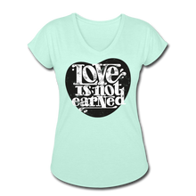 Load image into Gallery viewer, Love is Not Earned | Women&#39;s V-Neck T-Shirt | Agape Flashcards - mint