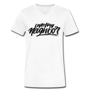 Love Thy Neighbor | Men's V-Neck T-Shirt | Agape Flashcards - white