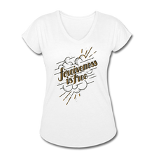 Load image into Gallery viewer, Forgiveness is Free | Women&#39;s V-Neck T-Shirt | Agape Flashcards - white